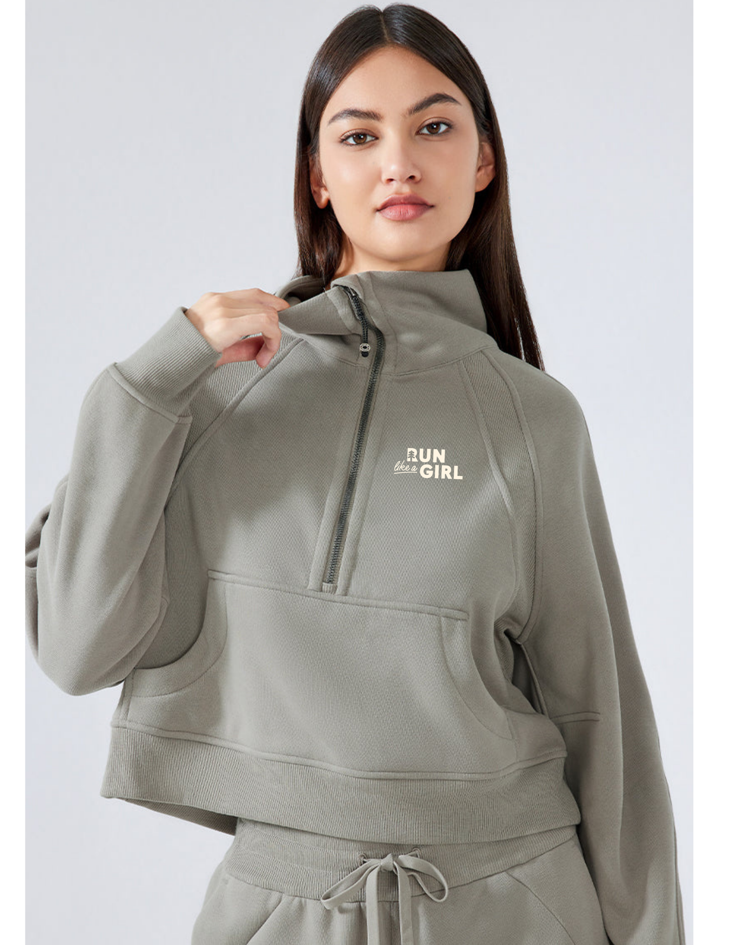 Rise Crop Sweater - Half Zip High Collar