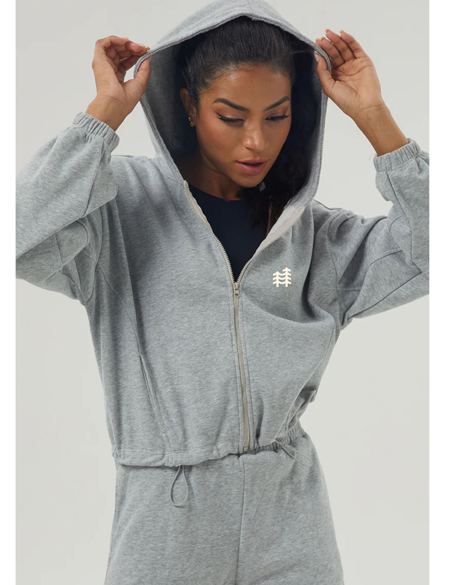 Crush Crop Sweater - Full Zip Hoody