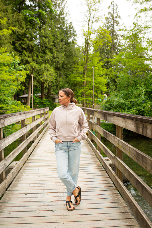 Flowly Crop Pullover Sweater - High Collar