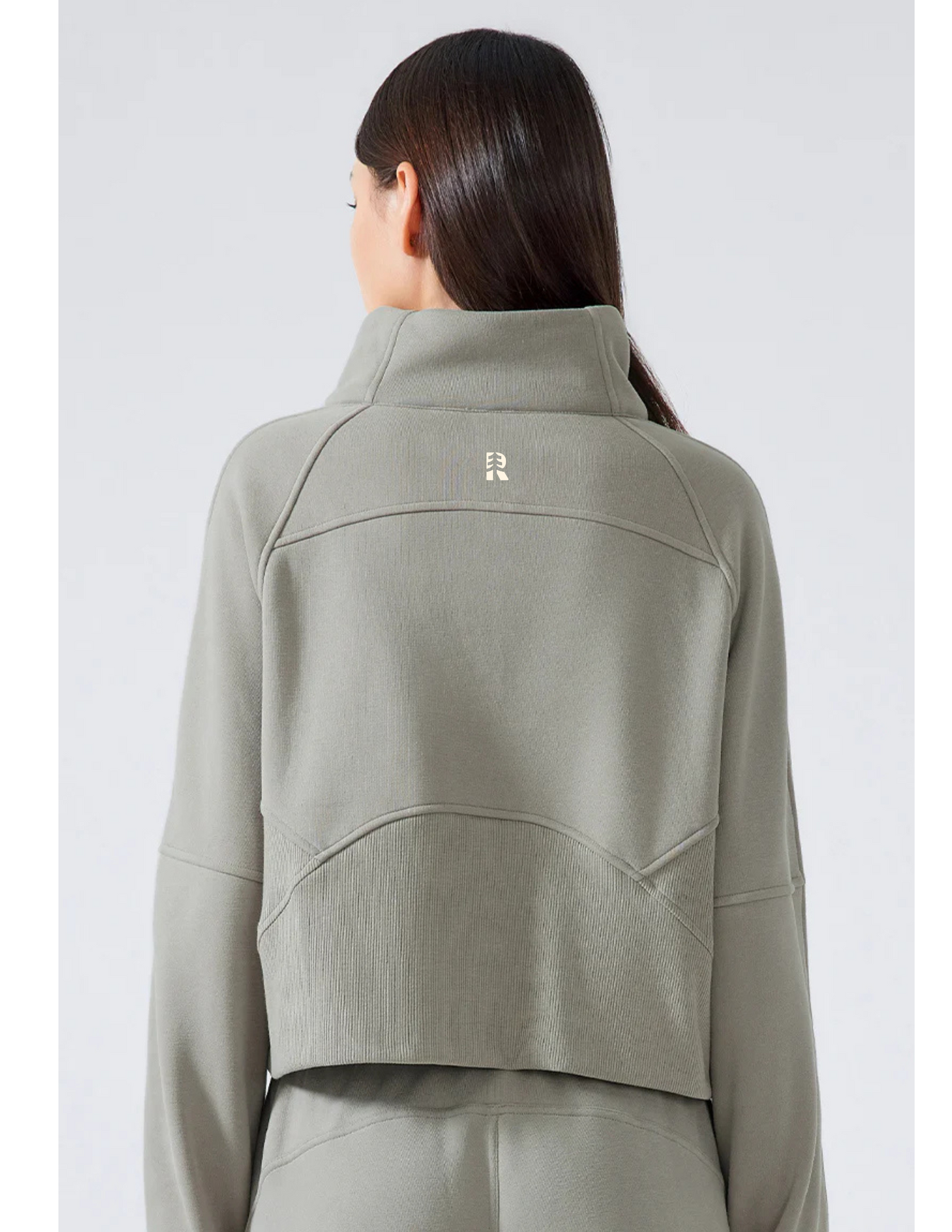 Rise Crop Sweater - Half Zip High Collar