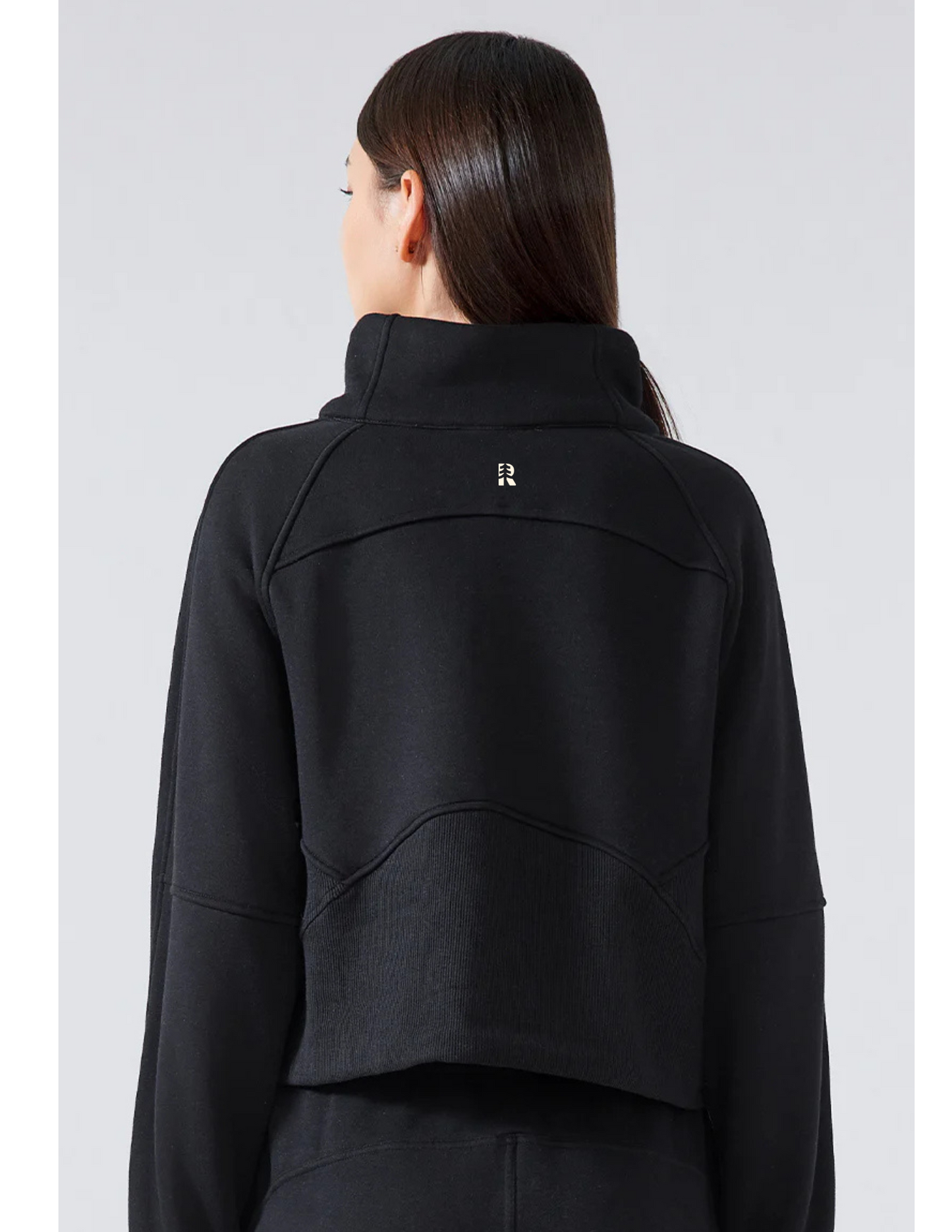 Rise Crop Sweater - Half Zip High Collar