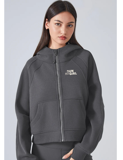 Rise Crop Sweater - Full Zip Hoody
