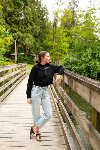 Rise Crop Sweater - Half Zip High Collar