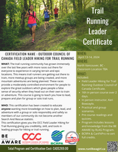 Load image into Gallery viewer, Outdoor Council of Canada Field Leader Hiking for Trail Running Certification