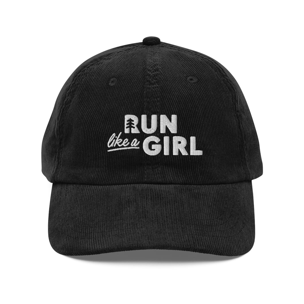 Vintage Run Like A Girl Corduroy Cap