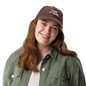 Vintage Run Like A Girl Corduroy Cap