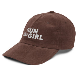 Vintage Run Like A Girl Corduroy Cap