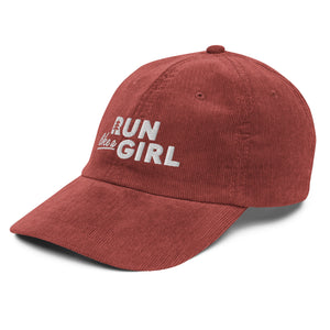 Vintage Run Like A Girl Corduroy Cap