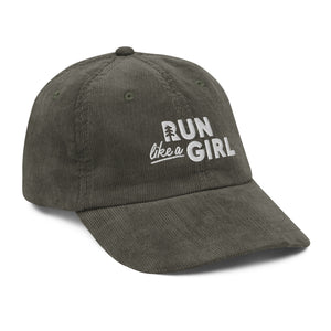 Vintage Run Like A Girl Corduroy Cap