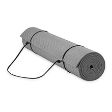 Load image into Gallery viewer, Gaiam Essentials Premium Yoga Mat with Yoga Mat Carrier Sling, Grey, 72&quot;L x 24&quot;W x 1/4 Inch Thick