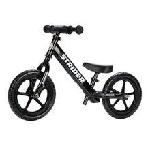 Load image into Gallery viewer, Strider 12” Sport Bike, Black - No Pedal Balance Bicycle for Kids 18 Months to 5 Years - Includes Safety Pad, Padded Seat, Mini Grips &amp; Flat-Free Tires - Tool-Free Assembly &amp; Adjustments