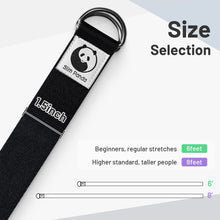 Load image into Gallery viewer, Slim Panda Yoga Strap for Stretching,(10+ Colors,6 Feet/8 Feet) Cotton Yoga Strap with Adjustable D-Ring Buckle,Non-Elastic Yoga Belt for Pilates,Gym Workouts,Physical Therapy,Improve Flexibility(Black,6.00)