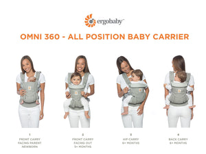 Ergobaby Omni 360 All-Position Baby Carrier for Newborn to Toddler with Lumbar Support (7-45 Pounds), Pure Black