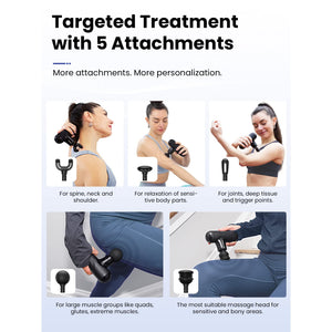 BOB AND BRAD Q2 Mini Massage Gun, Pocket-Sized Deep Tissue Massager Gun, Portable Percussion Muscle Massager Gun, Ultra Small & Quiet Muscle Massage Gun with Carry Case for On The Go (Black)