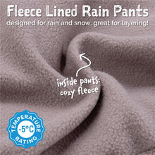 Load image into Gallery viewer, JAN &amp; JUL Water-proof Snow Rain Pants for Kids, Boys, Girls (Fleece-Lined: Winter Flowers, 1T)