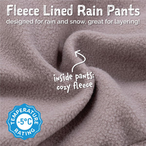 JAN & JUL Water-proof Snow Rain Pants for Kids, Boys, Girls (Fleece-Lined: Winter Flowers, 1T)
