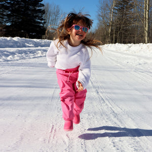 JAN & JUL Water-proof Snow Rain Pants for Kids, Boys, Girls (Fleece-Lined: Winter Flowers, 1T)