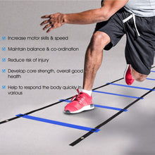 Load image into Gallery viewer, Yes4All Agility Ladder Speed Training Equipment - Speed Ladder for Kids and Adults with Carry Bag - 12 Rung/15 Feet Blue