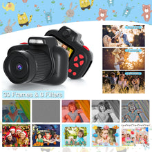 Load image into Gallery viewer, CIMELR Kids Camera, Digital Camera for Kids 4-12 Year Old Boys/Girls, 2.4 inch IPS Screen Toddler Camera, Christmas Birthday Gifts for Kids, Video Camcorder with Fill Light, 32GB TF Card (Black)
