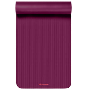 Retrospec Solana Yoga Mat 1" And 1/2" Thick With Nylon Strap for Men And Women - Non Slip Exercise Mat For Home Yoga, Pilates, Stretching, Floor And Fitness Workouts